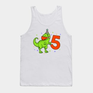 I am 5 with TREX - boy birthday 5 years old Tank Top